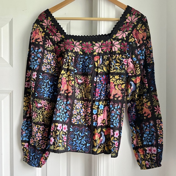 Printfresh Opening Day Patchwork Long Sleeve Blouse - Picture 6 of 9